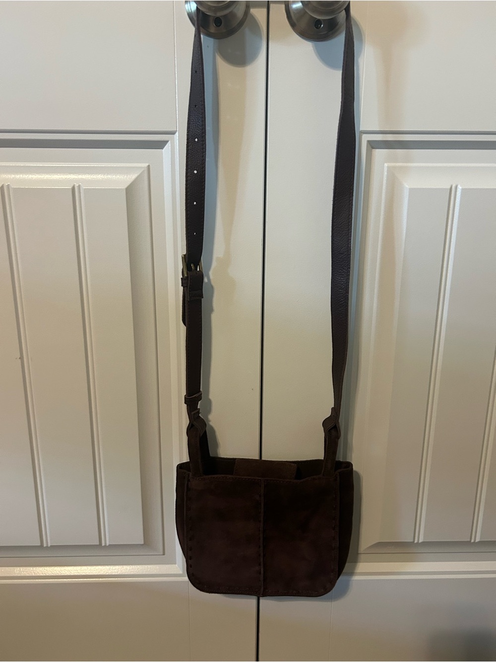 The Sak Los Feliz brown suede crossbody